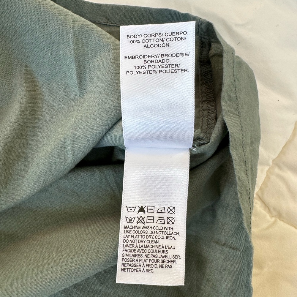 Lucky Brand Embroidered Sage cotton short sleeve blouse - Picture 4 of 4
